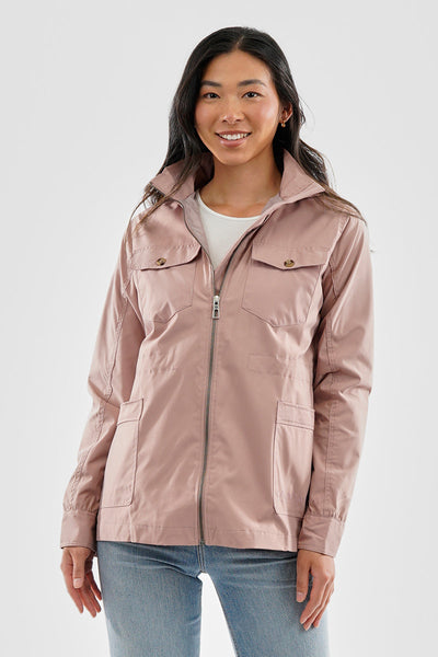 Canada Weather Gear Coated Microfibre Zip Up Lightweight Jacket - Pink - Womens Lightweight Jackets - Canada Weather Gear