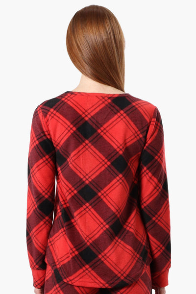 Canada Weather Gear Plaid Crewneck Pajama Top - Red