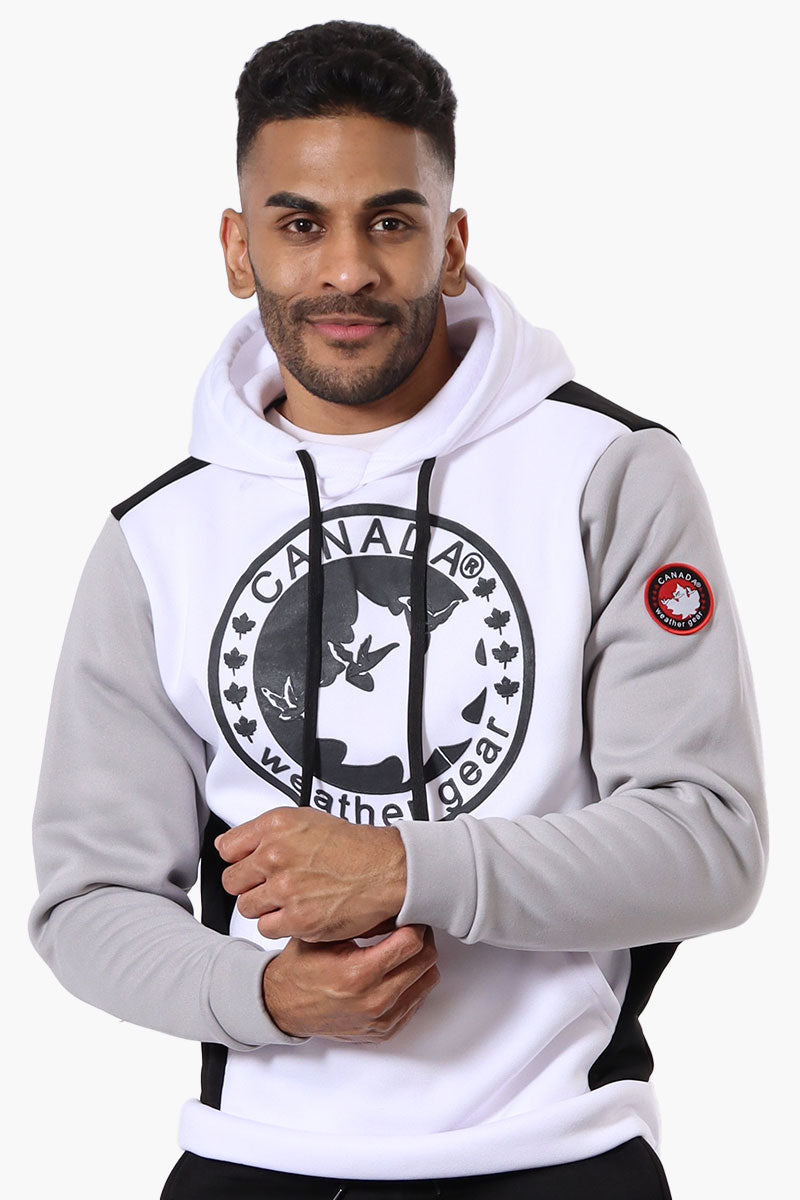 Canada Weather Gear Colour Block Chest Logo Hoodie - White - Mens Hoodies & Sweatshirts - Canada Weather Gear