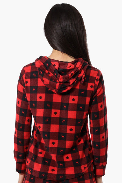 Canada Weather Gear Plaid Hooded Pajama Top - Red - Womens Pajamas - Canada Weather Gear