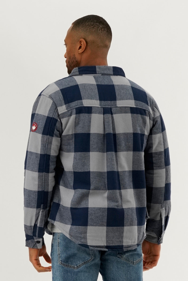 Canada Weather Gear Plaid Plush Lined Lightweight Jacket - Navy - Mens Lightweight Jackets - Canada Weather Gear
