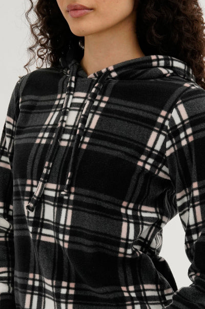 Canada Weather Gear Plaid Hooded Pajama Top - Black - Womens Pajamas - Canada Weather Gear