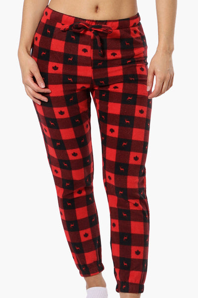 Canada Weather Gear Plaid Fleece Pajama Bottoms - Red - Womens Pajamas - Fairweather