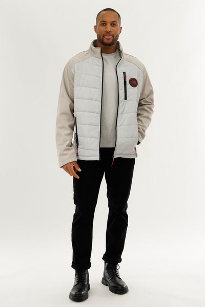 Super Triple Goose Quilted Colour Block Lightweight Jacket - Stone - Mens Lightweight Jackets - Canada Weather Gear