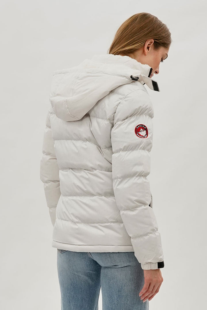 Sherpa Lined Collar Bomber Jacket - White
