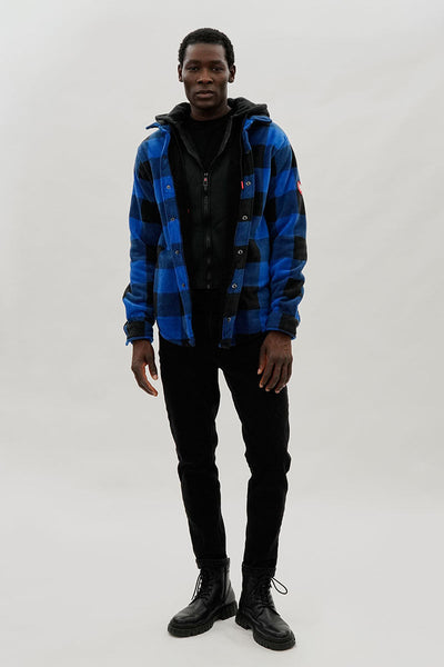Canada Weather Gear Plaid Sherpa Lined Lightweight Jacket - Blue