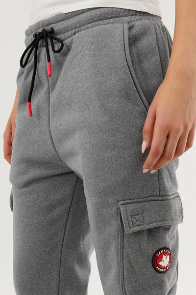 Canada Weather Gear Fleece Cargo Joggers - Grey - Womens Joggers & Sweatpants - Canada Weather Gear