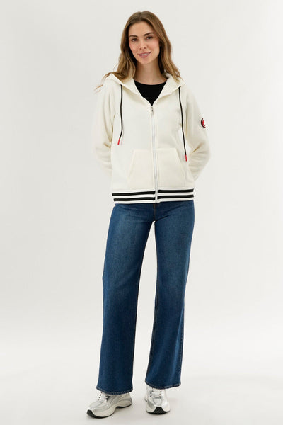 Canada Weather Gear Fleece Zip Up Hoodie - White