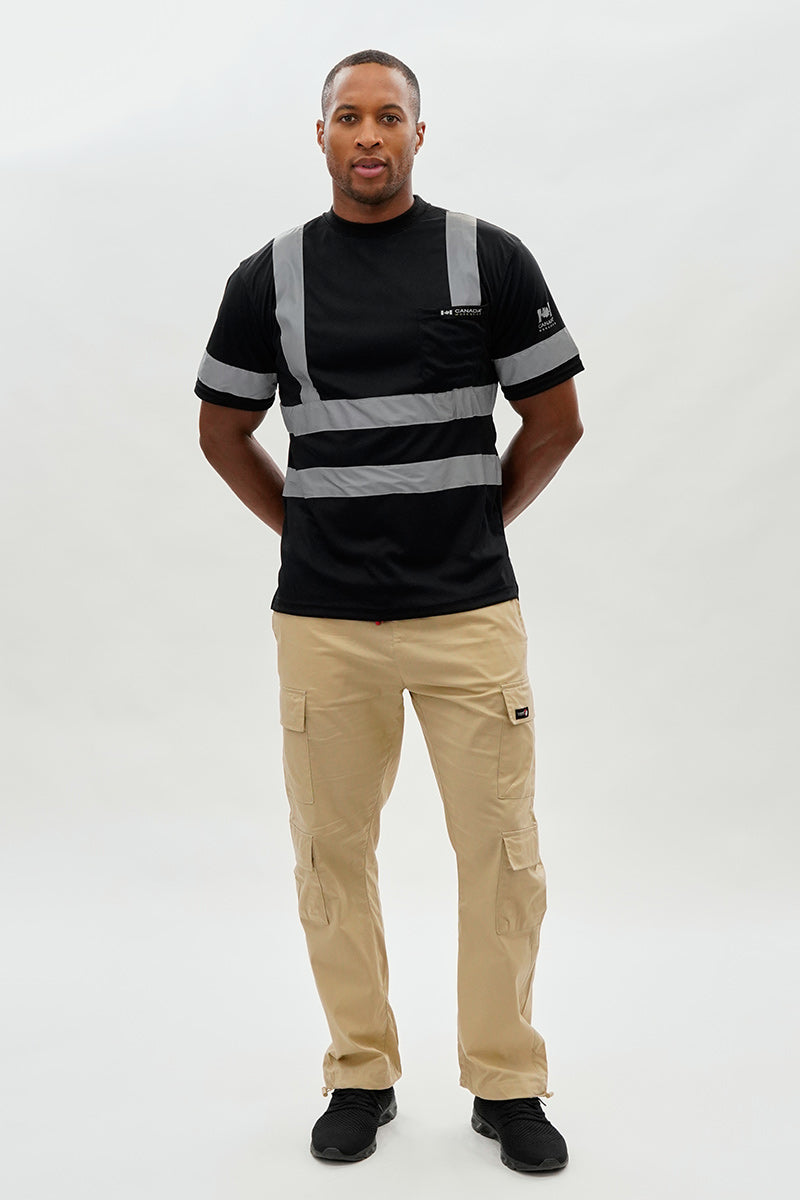 Canada Work Gear Hi-Vis Short Sleeve Tee - Black - Mens Tees & Tank Tops - Canada Weather Gear