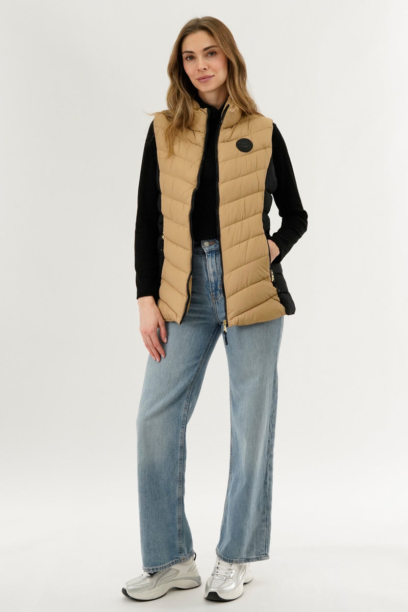 Canada Weather Gear Chevron Quilted Vest - Camel