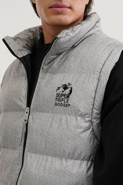 Super Triple Goose Zip Off Sleeve Bomber Jacket - Grey