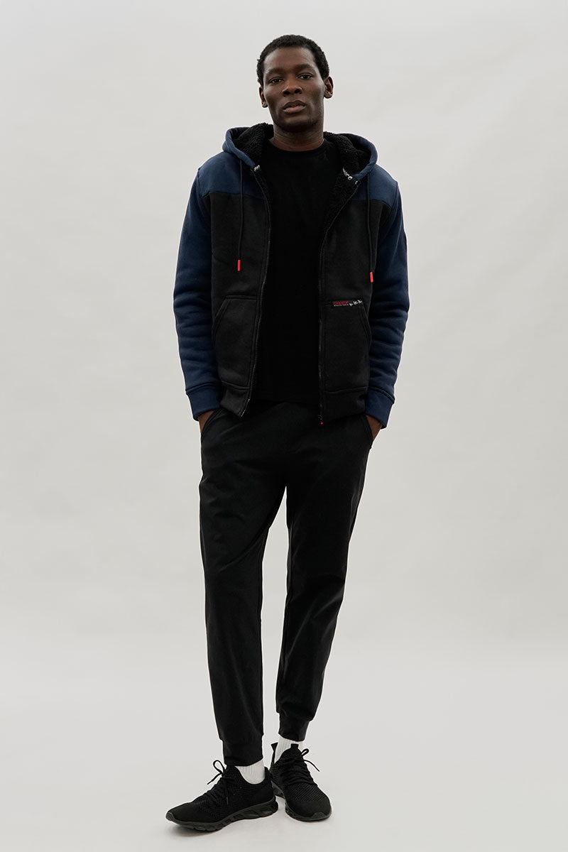 Canada Weather Gear Colour Block Sherpa Lined Lightweight Jacket - Navy
