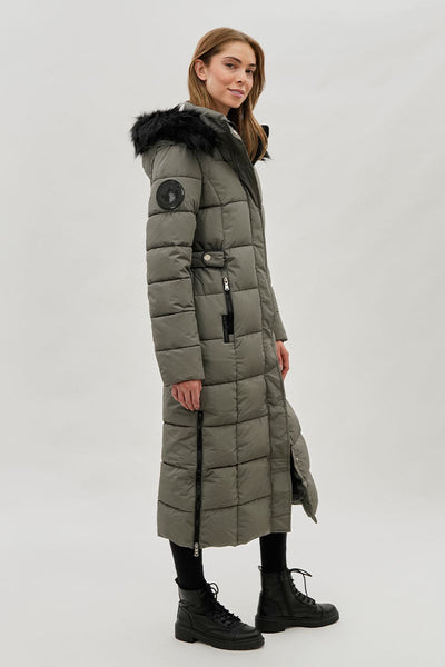 Canada Weather Gear Long Faux Fur Lined Parka Jacket - Olive
