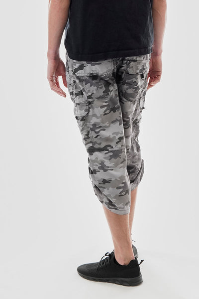 Canada Weather Gear Belted Camo Print Cargo Shorts - Grey - Mens Shorts & Capris - Canada Weather Gear