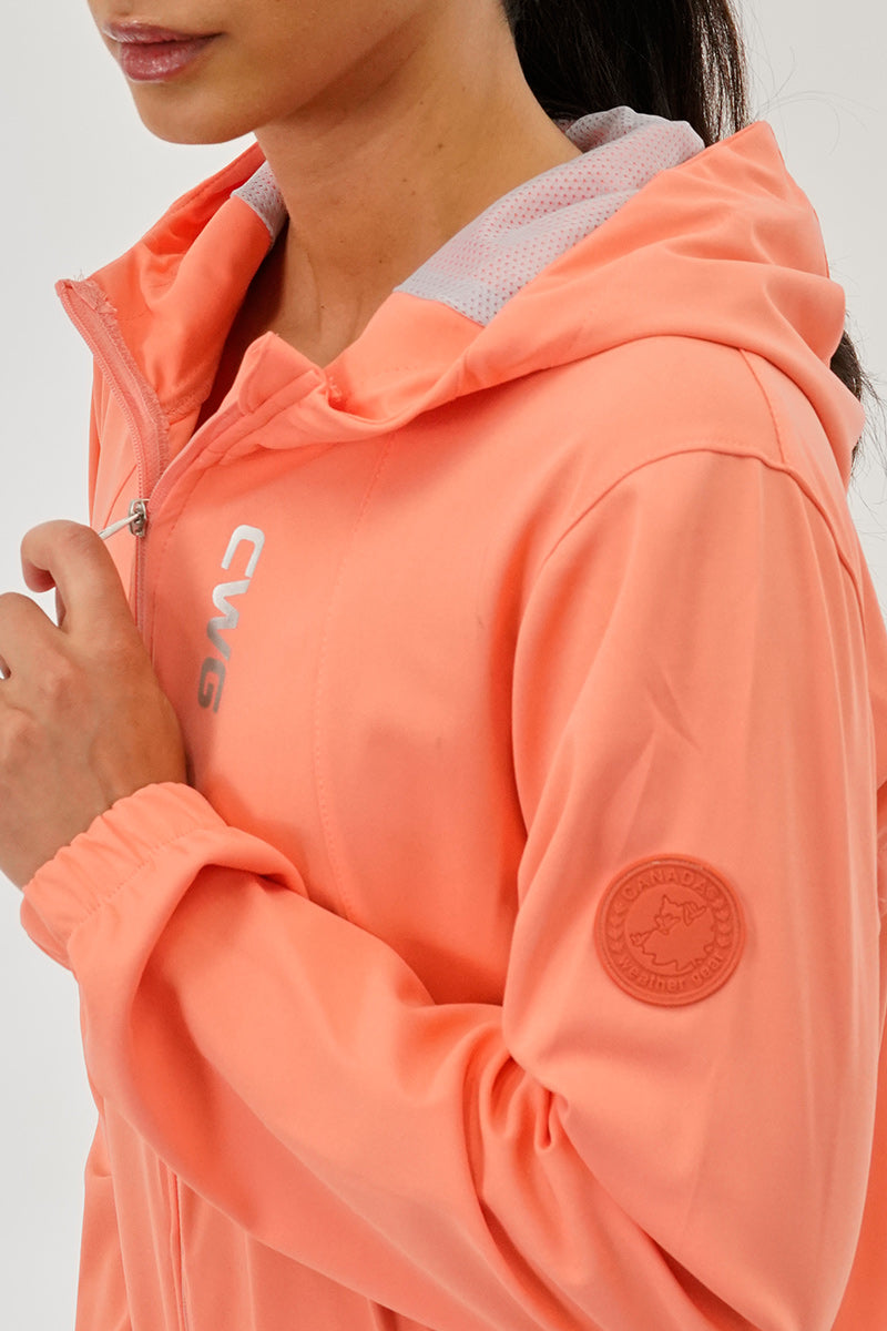 Canada Weather Gear Hooded Zip Up Lightweight Jacket - Coral - Womens Lightweight Jackets - Canada Weather Gear