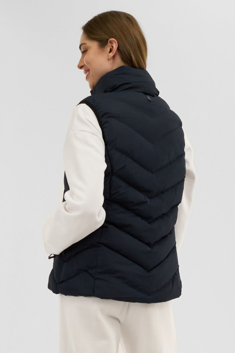 Canada Weather Gear Chevron Bubble Vest - Navy - Womens Vests - Canada Weather Gear