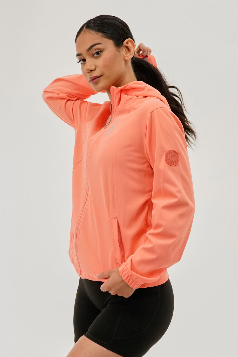 Canada Weather Gear Hooded Zip Up Lightweight Jacket - Coral - Womens Lightweight Jackets - Canada Weather Gear