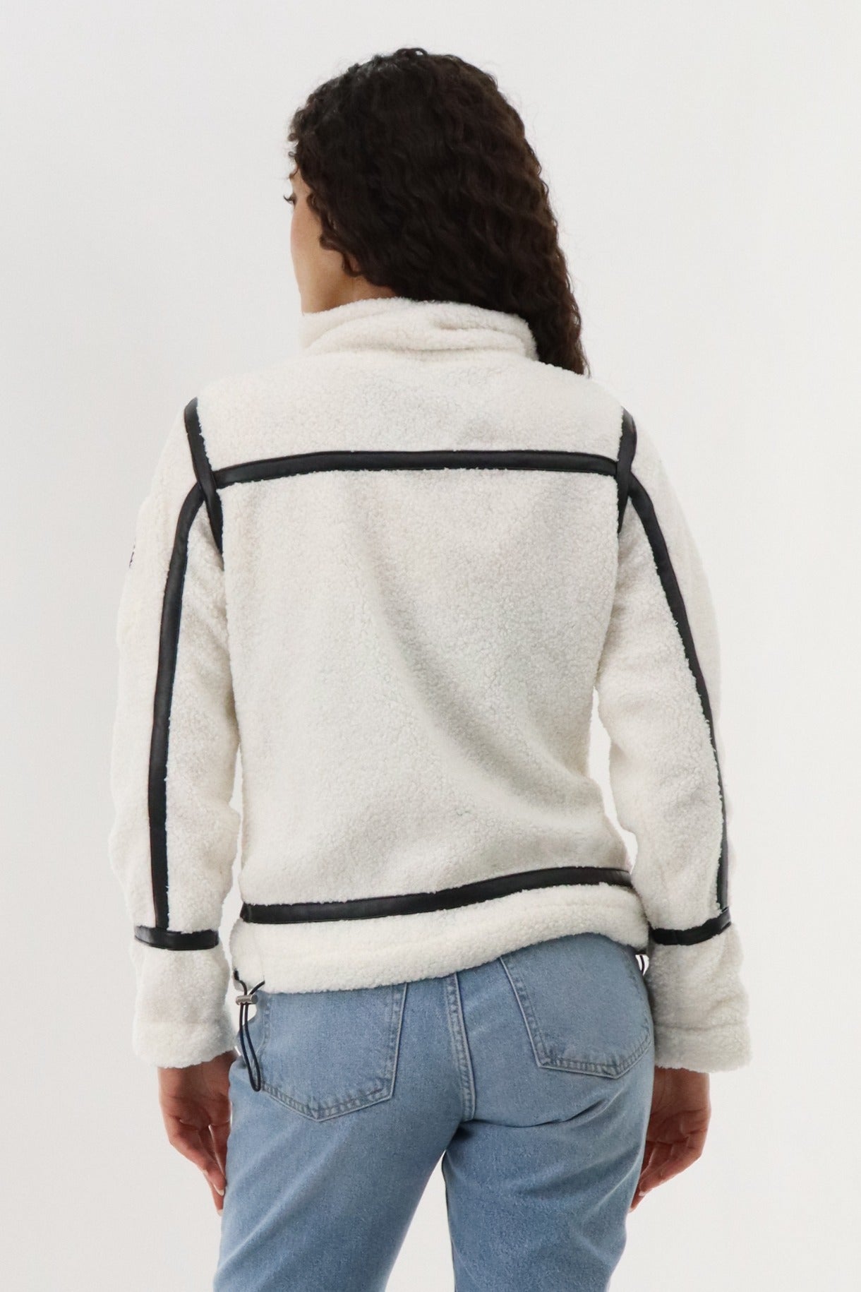 Canada Weather Gear Sherpa Contrast Lightweight Jacket - White - Womens Lightweight Jackets - Canada Weather Gear