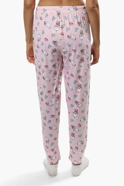 Cuddly Canuckies Pug Print Pajama Pants - Pink - Womens Pajamas - Canada Weather Gear