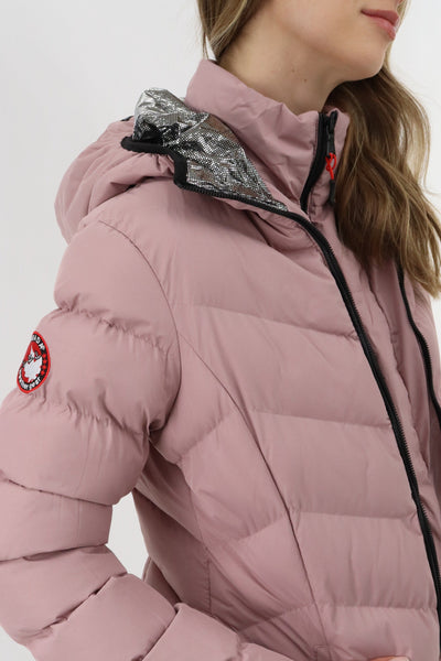 Canada Weather Gear Quilted Puffer Double Zip Bomber Jacket - Blush - Womens Bomber Jackets - Canada Weather Gear