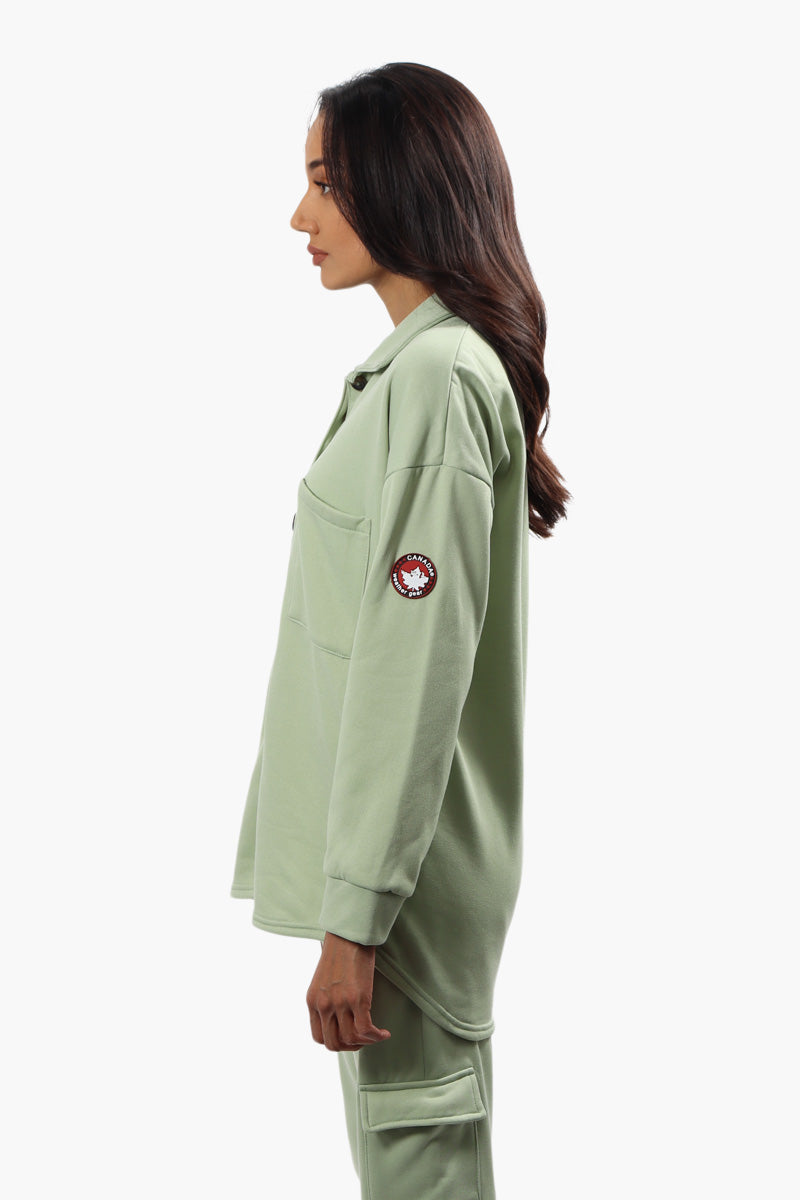 Canada Weather Gear Solid Front Pocket Shacket - Green - Womens Shirts & Blouses - Canada Weather Gear