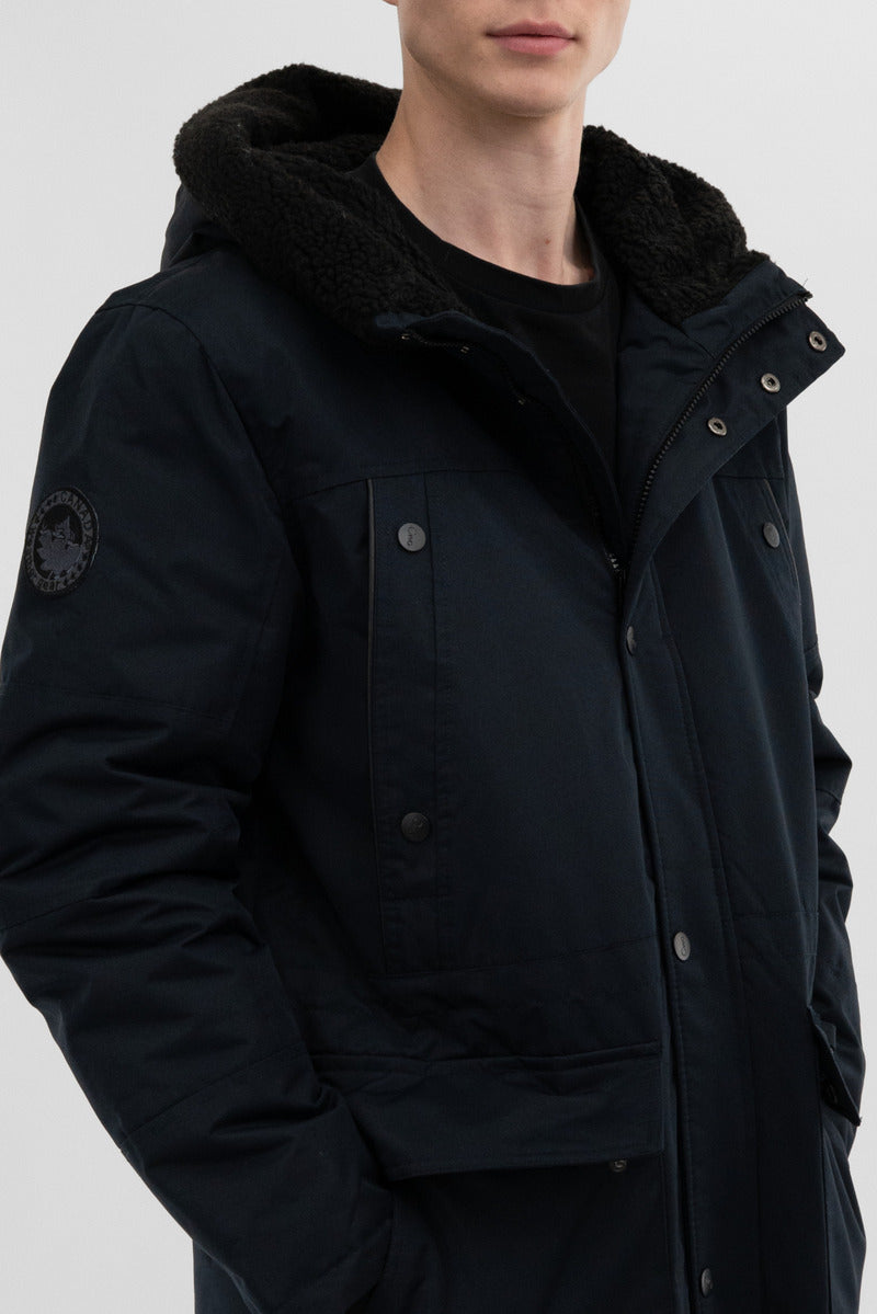 Canada Weather Gear Sherpa Lined Hood Parka Jacket - Navy