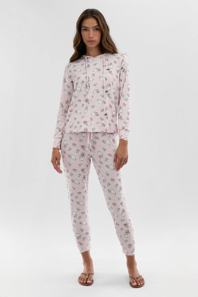 Canada Weather Gear Dog Print Tie Waist Pajama Pants - Blush - Womens Pajamas - Canada Weather Gear