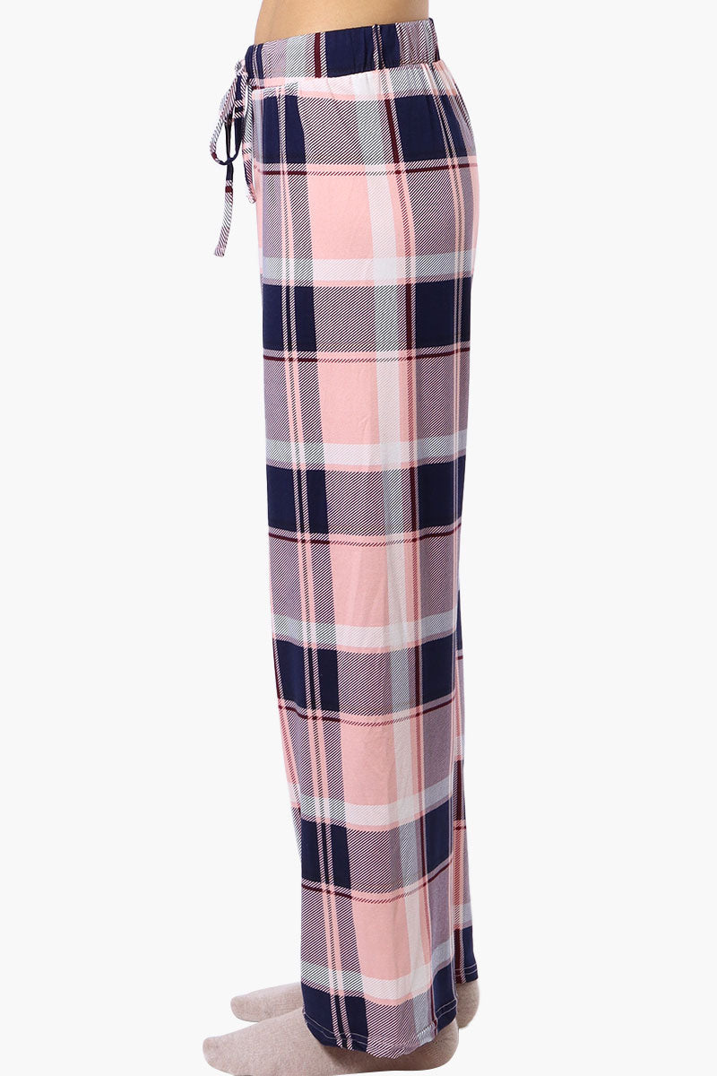 Canada Weather Gear Plaid Wide Leg Pajama Bottoms - Pink - Womens Pajamas - Canada Weather Gear