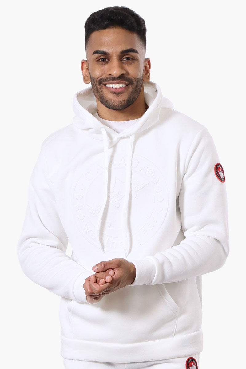 Canada Weather Gear Solid Embossed Logo Hoodie - White - Mens Hoodies & Sweatshirts - Canada Weather Gear