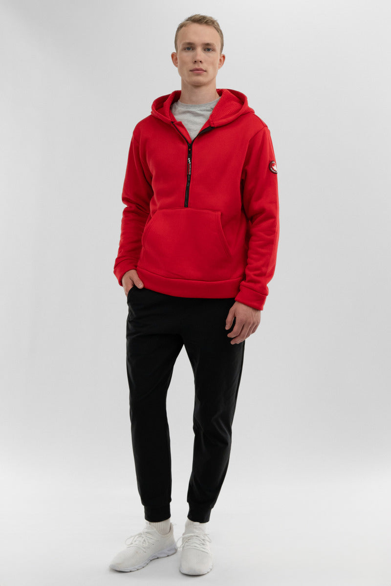 Canada Weather Gear Fleece Half Zip Hoodie - Red
