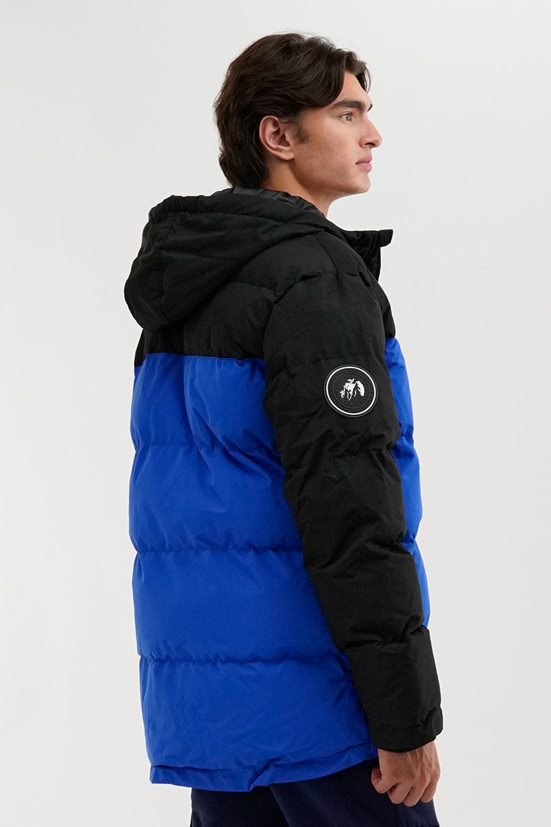 Super Triple Goose Colour Block Bomber Jacket - Blue