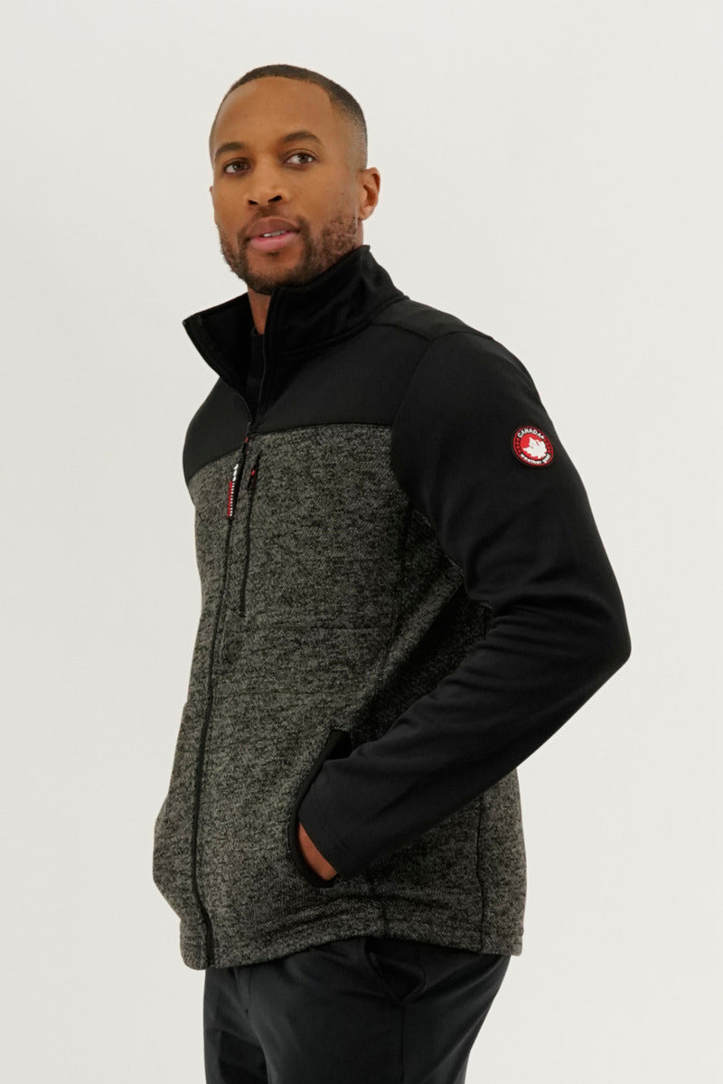 Canada Weather Gear Fleece Lightweight Jacket - Black - Mens Lightweight Jackets - Canada Weather Gear