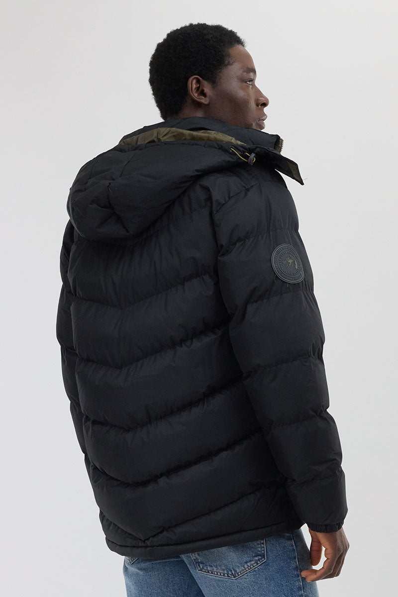 Super Triple Goose Chevron Bomber Jacket - Black