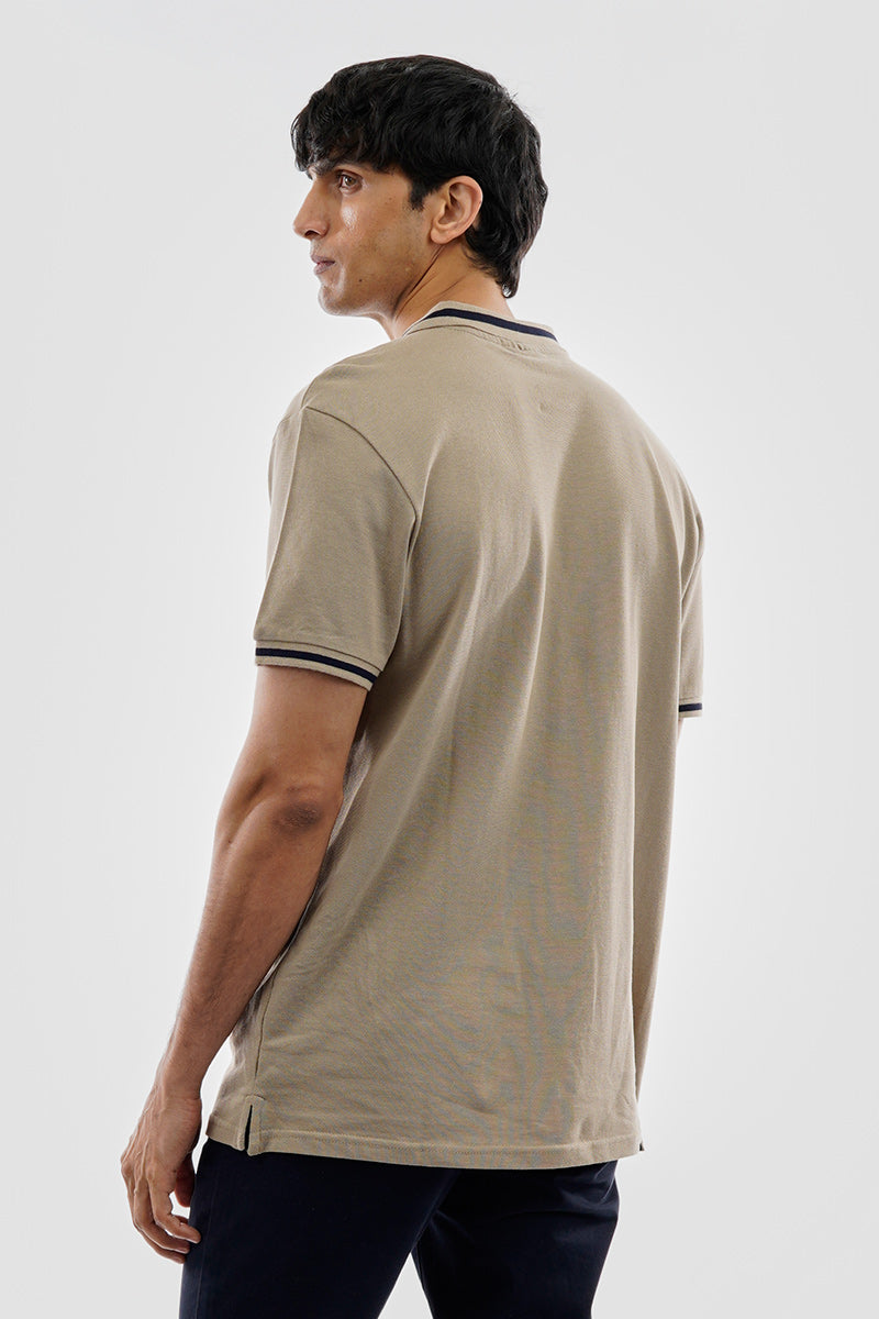 Essentials Super Triple Goose Basic Stripe Polo Shirt - Camel - Mens Polo Shirts - Canada Weather Gear