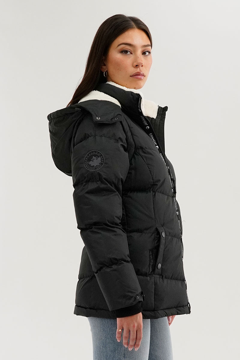 Canada Weather Gear Zip Off Sleeve Parka Jacket - Black - Womens Parka Jackets - Canada Weather Gear