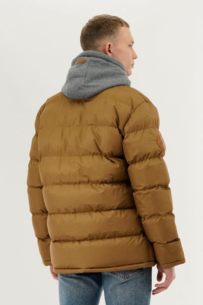 Canada Weather Gear Fleece Quilted Bomber Jacket - Camel - Mens Bomber Jackets - Canada Weather Gear