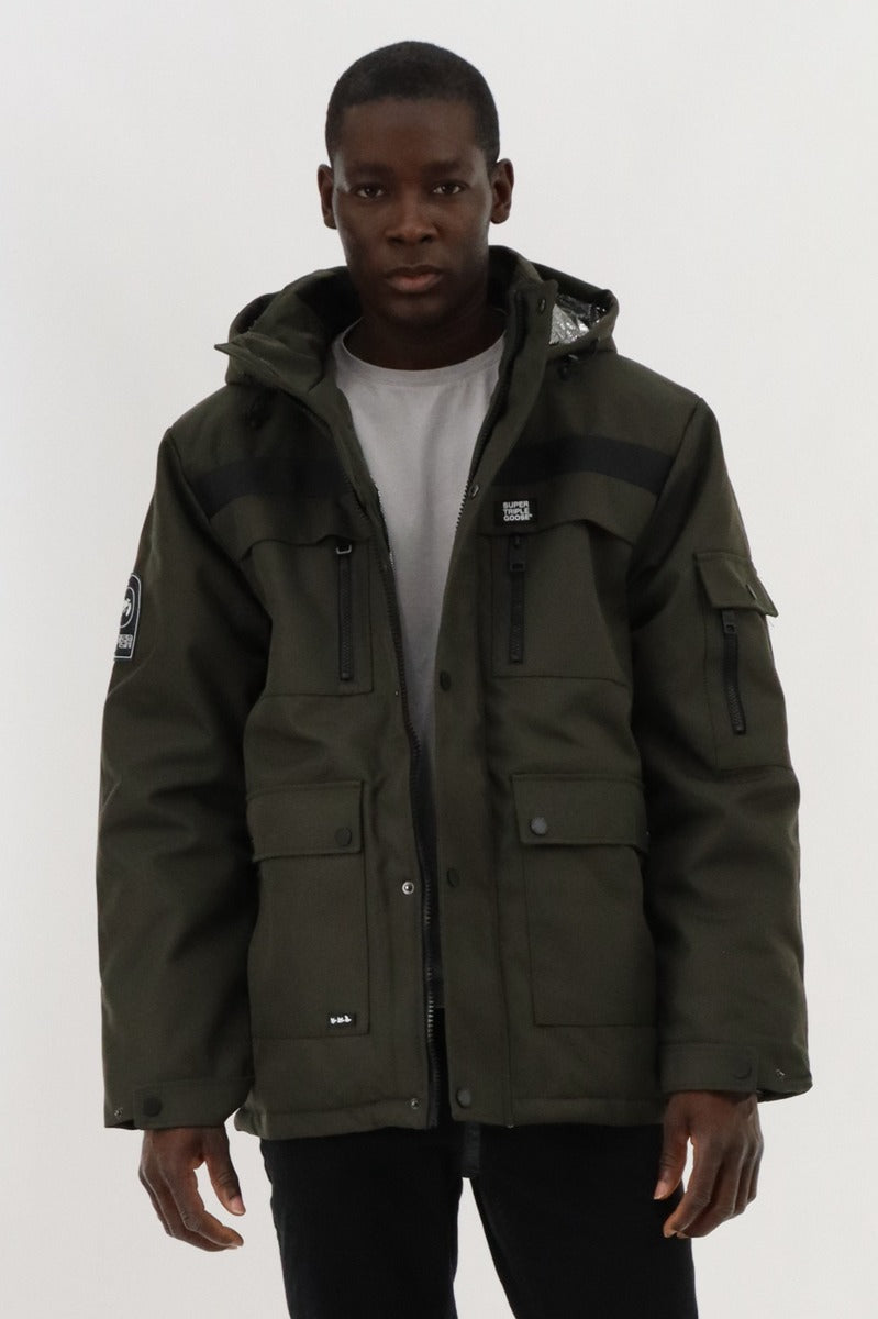 Super Triple Goose Utility Parka Jacket - Green - Mens Parka Jackets - Canada Weather Gear