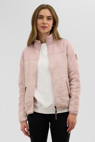 Canada Weather Gear Zip Up Knit Lightweight Jacket - Pink - Womens Lightweight Jackets - Canada Weather Gear