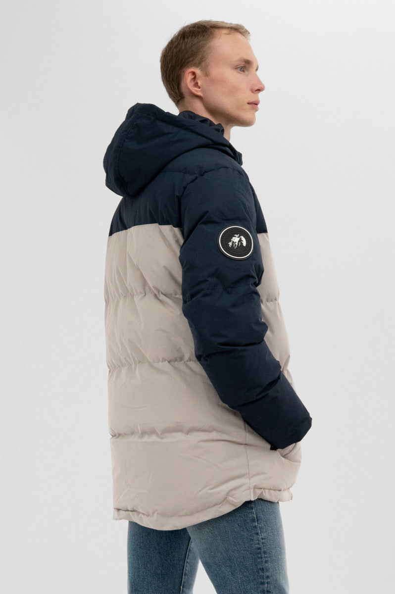 Super Triple Goose Colour Block Bomber Jacket - Stone