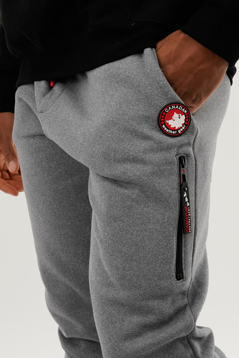 Canada Weather Gear Fleece Contrast Insert Jogger - Grey - Mens Joggers & Sweatpants - Canada Weather Gear