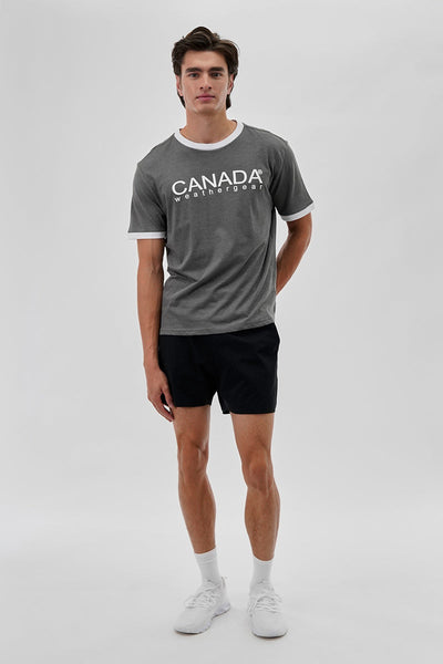 Canada Weather Gear Classic Ringer Tee - Grey - Mens Tees & Tank Tops - Canada Weather Gear
