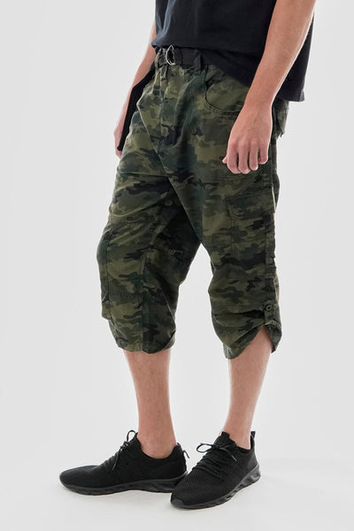 Canada Weather Gear Belted Camo Print Cargo Shorts - Olive - Mens Shorts & Capris - Canada Weather Gear