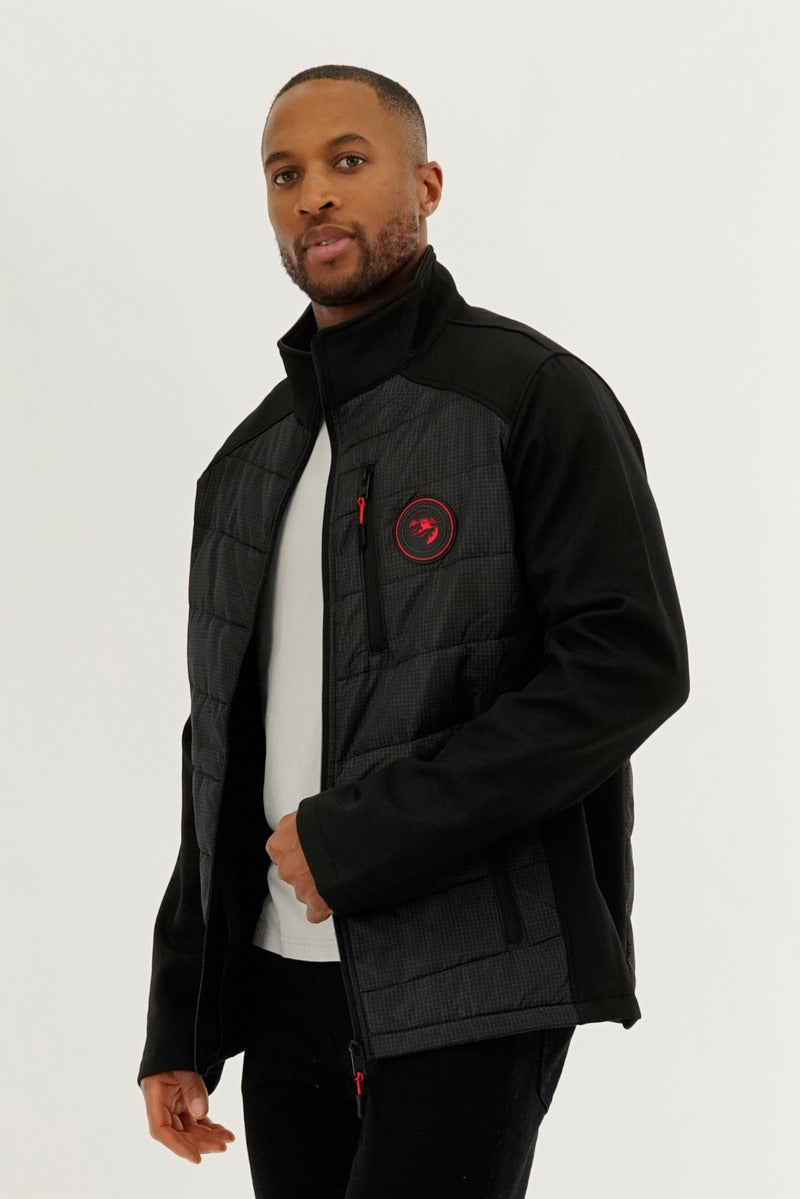 Super Triple Goose Quilted Colour Block Lightweight Jacket - Black - Mens Lightweight Jackets - Canada Weather Gear