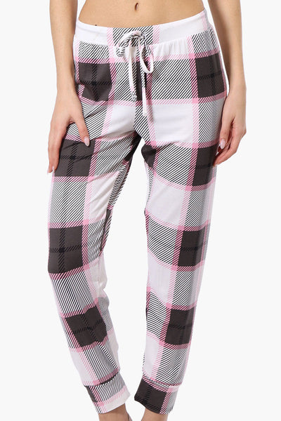 Canada Weather Gear Plaid Tie Waist Pajama Bottoms - White - Womens Pajamas - Canada Weather Gear