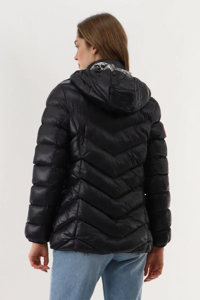 Canada Weather Gear Quilted Puffer Double Zip Bomber Jacket - Black - Womens Bomber Jackets - Canada Weather Gear