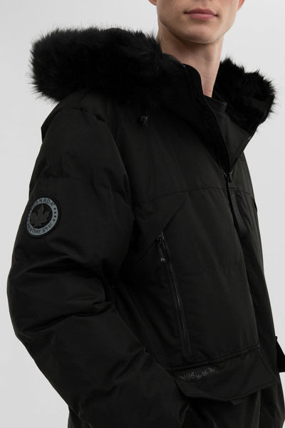 Canada Weather Gear Faux Fur Trim Bomber Jacket - Black