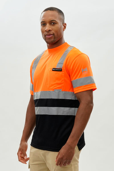 Canada Work Gear Hi-Vis Short Sleeve Tee - Orange - Mens Tees & Tank Tops - Canada Weather Gear
