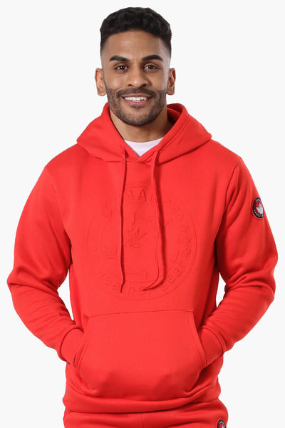 Canada Weather Gear Solid Embossed Logo Hoodie - Red - Mens Hoodies & Sweatshirts - Canada Weather Gear