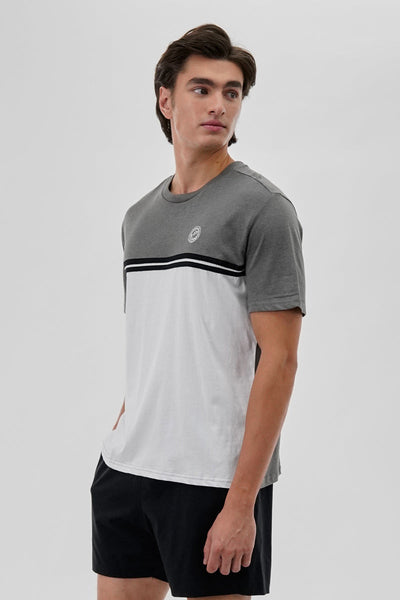 Canada Weather Gear Striped Colour Block Tee - Grey - Mens Tees & Tank Tops - Canada Weather Gear