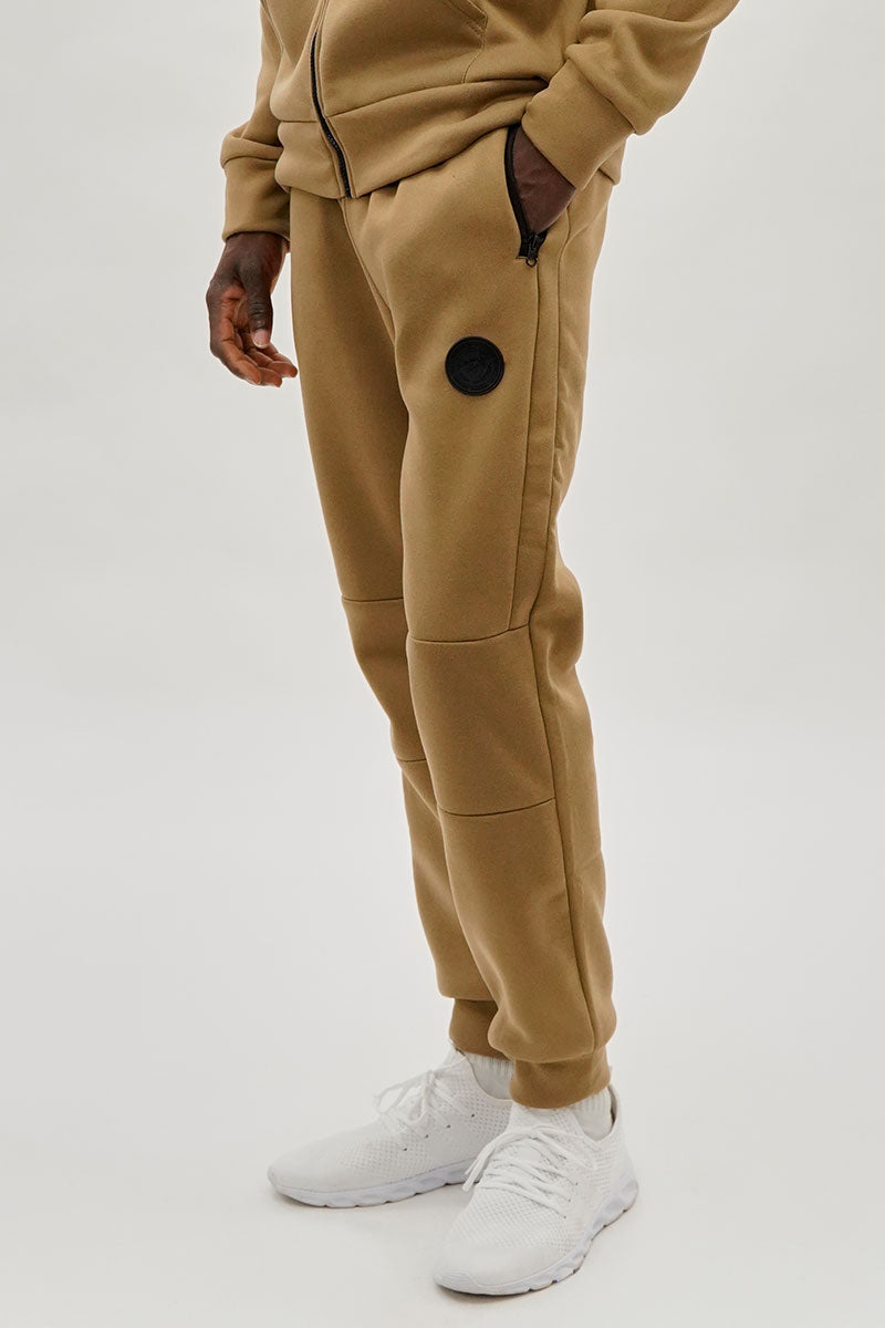 Super Triple Goose Basic Zipper Pocket Joggers - Beige